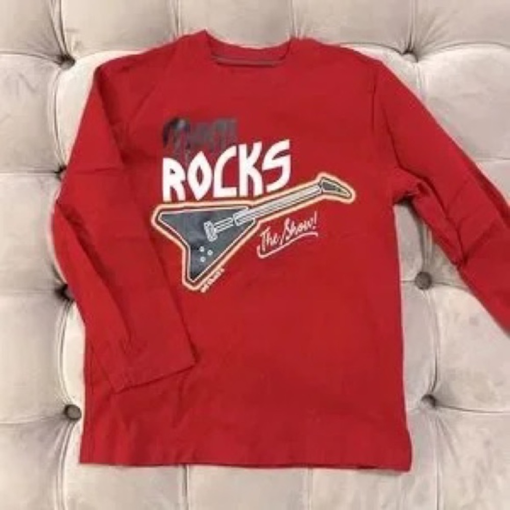 OshKosh B'gosh Red 'Rocks' Guitar Graphic Long Sleeve Tee